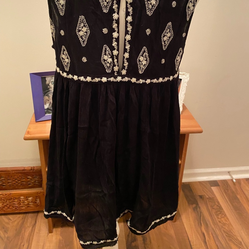 Free People Black and White Embroidered Tunic - Picture 5 of 6